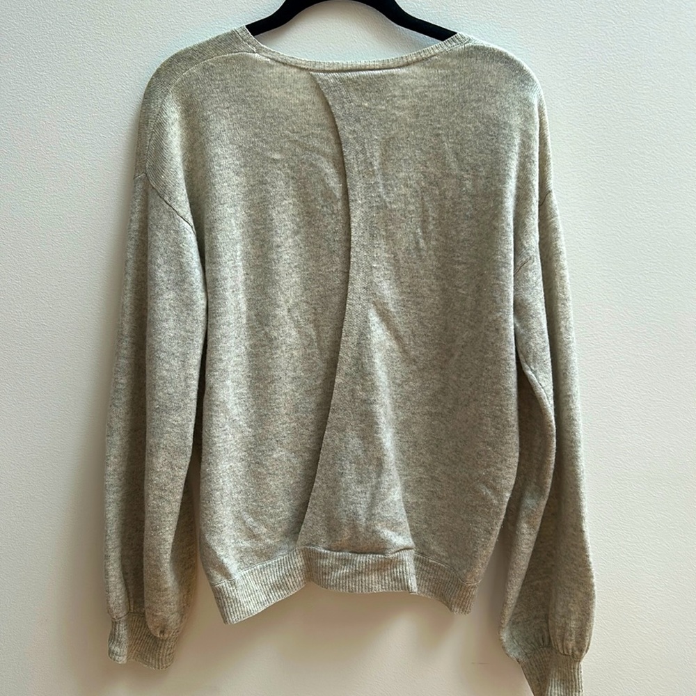 Back slit grey joie sweater